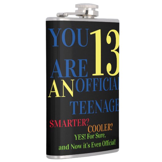 Je bent 13 officiële tiener voor verjaardagsjongen heupfles (Rechts)