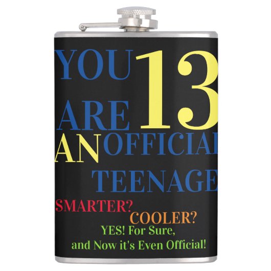 Je bent 13 officiële tiener voor verjaardagsjongen heupfles (Voorkant)