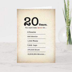 Je Bent 20 Jaar Geliefd Geweest, Verjaardagskaart Kaart