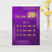 Je bent 20 jaar (verjaardag) kaart (Gele Bloem)