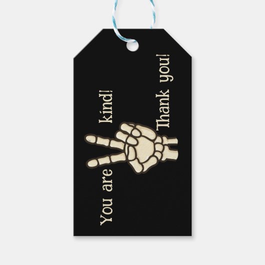 Je bent 2 Kind, Bad 2 de Bone Verjaardag Dank U Cadeaulabel (Voorkant)