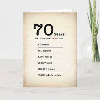 Je Bent 70 Jaar Geliefd Geweest, Verjaardagskaart Kaart