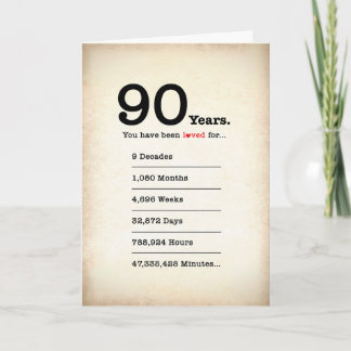 Je Bent 90 Jaar Geliefd Geweest, Verjaardagskaart Kaart