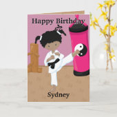 Je bent A-Maze-ing Black Girls Karate Verjaardag Kaart (Gele Bloem)