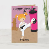 Je bent A-Maze-ing Ginger Girls Karate Verjaardag Kaart (Voorkant)