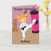 Je bent A-Maze-ing Ginger Girls Karate Verjaardag Kaart (Gele Bloem)