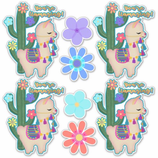 Je bent aan het lachen! | Schattige lammeren en bl Sticker (Voorkant)