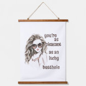 Je bent aangenaam hangend wandkleed (Voorkant)