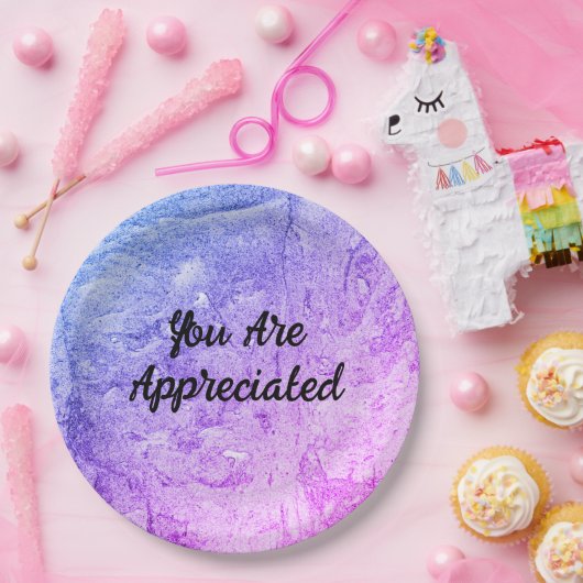 Je bent Abstract Roze Blauw dankbaar Papieren Bordje (Feest)