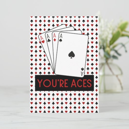 JE BENT ACES Las Vegas Style Dank je creditcard Bedankkaart (Staand voorkant)