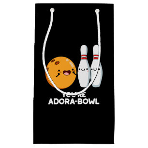 Je bent Adora-Bowl Funny Bowling Pun Dark BG Klein Cadeauzakje
