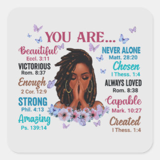 Je bent Afrikaanse Melanin Black Woman Sista Vierkante Sticker