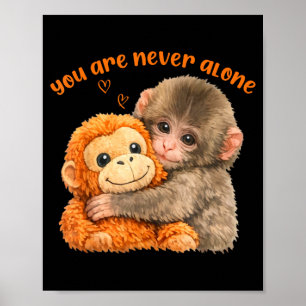 Je bent alleen punch de schattige baby aap meme poster