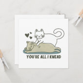 Je bent alles wat ik kneed Cat Valentijnsdag Kaart (Voorkant / Achterkant in situ)