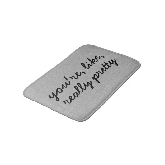 Je bent als echt  rustig chic burlap linen badmat (Gekanteld)