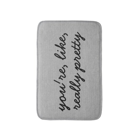 Je bent als echt  rustig chic burlap linen badmat (Voorkant Verticaal)