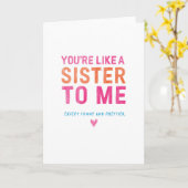 Je bent als een zus voor me, een grappig Wenskaart Kaart (Gele Bloem)