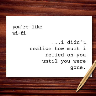 Je bent als wifi - en ik ben verdwaald kaart