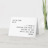 Je bent als wifi - en ik ben verdwaald kaart (Voorkant)