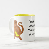 Je bent altijd een aap. tweekleurige koffiemok (Voorkant links)