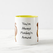 Je bent altijd een aap. tweekleurige koffiemok (Center)