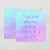Je bent altijd in mijn gedachten en hartpasta Kaar (Voorkant / Achterkant)