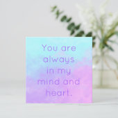 Je bent altijd in mijn gedachten en hartpasta Kaar (Staand voorkant)