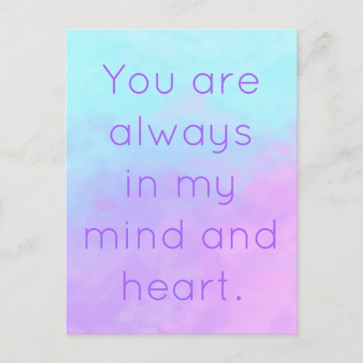 Je bent altijd in mijn gedachten en in mijn hart g briefkaart (Voorkant)