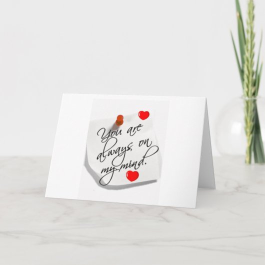 JE BENT 'ALTĲD IN MĲN GEDACHTEN' LIEFDESKAART KAART (Voorkant)