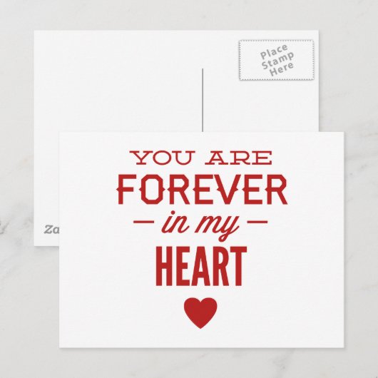 Je bent altijd in mijn hart briefkaart (Voorkant / Achterkant)