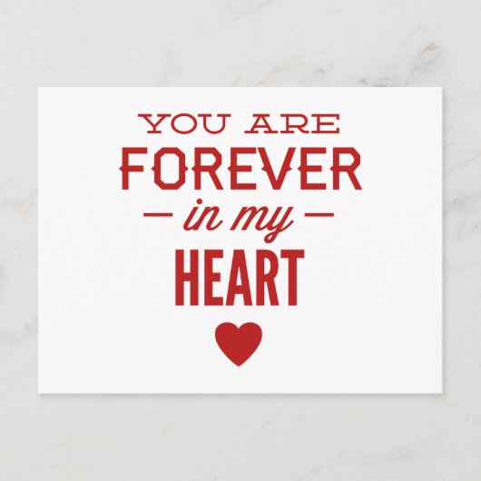 Je bent altijd in mijn hart briefkaart (Voorkant)