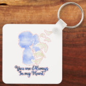Je bent altijd in mijn hart (dubbelzijdig) sleutelhanger (Achterkant)