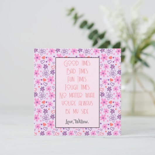 Je bent altijd mijn Valentijn Bedankkaart (Staand voorkant)