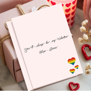 Je bent altijd mijn Valentijn LGBT Hart Vlag Plat Feestdagenkaart