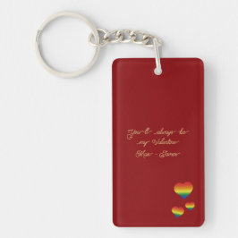 Je bent altijd mijn Valentijn LGBT Harten Vlag Sleutelhanger