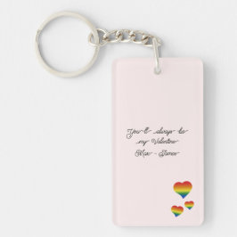 Je bent altijd mijn Valentijn LGBT Harten Vlag Sleutelhanger