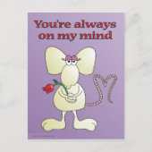 "Je bent altijd op mijn gedachten" briefkaart (Voorkant)