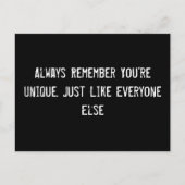 Je bent altijd uniek. Net zoals iedereen  Briefkaart (Voorkant)