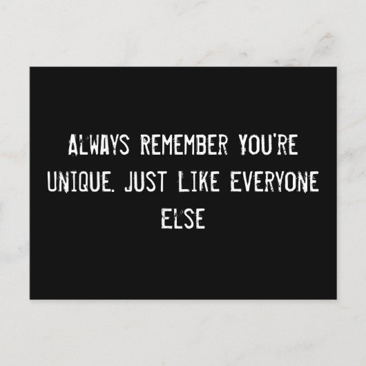 Je bent altijd uniek. Net zoals iedereen  Briefkaart (Voorkant)