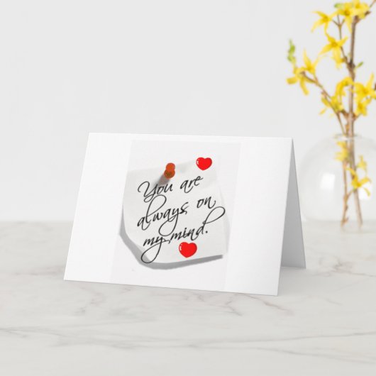 JE BENT 'ALTJD IN MÍJN GEDACHTEN' LIEFDESKAART KAART (Gele Bloem)