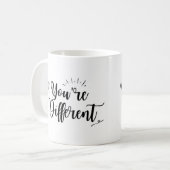 "Je bent anders" Koffiemok (Voorkant links)