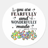 Je bent angstig en wonderbaarlijk gemaakt ronde sticker (Voorkant)