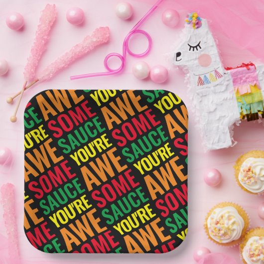 Je bent Awesomesaus! Wereld Compliment Day Papieren Bordje (Feest)