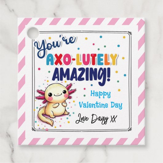 Je bent Axo-lutly Amazing" Valentijn Gift Label (Voorkant)