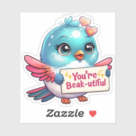 Je bent Beak-utiful Hummingbird Positivity Sticker (Vel)