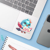 Je bent Beak-utiful Hummingbird Positivity Sticker (Laptop met iPhone)