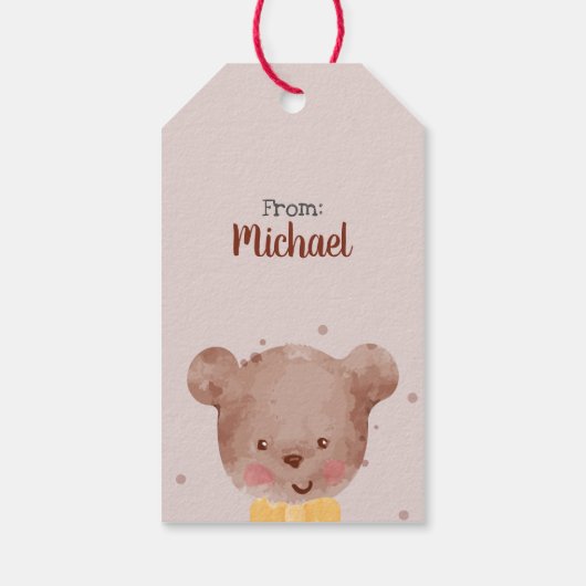 Je bent Beary Special Waterverf Gift Label Cadeaulabel (Achterkant)