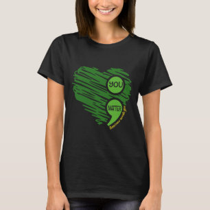 Je bent belangrijk Semicolon Heart Retro Mental He T-shirt
