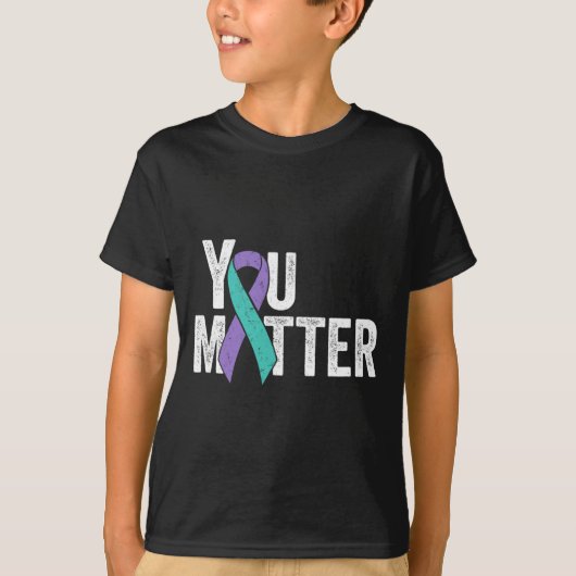 Je bent belangrijk - Zelfmoordpreventie Blauwgroen T-shirt (Voorkant)