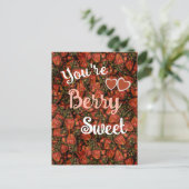 Je bent Berry Sweet - Strawberry Briefkaart (Staand voorkant)